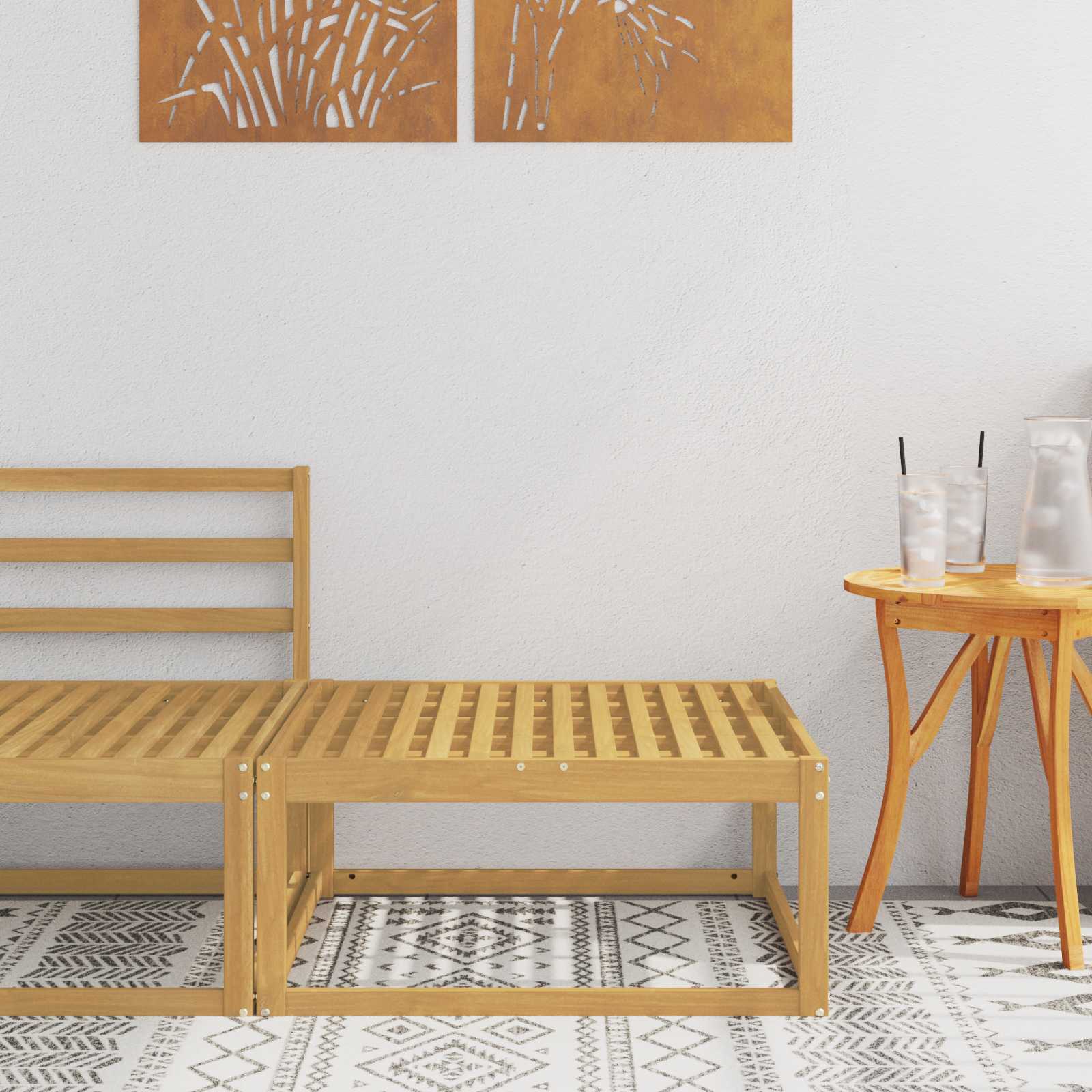 vidaXL Pufa na zewnątrz Lite Drewno Akacji Biały 79 x 79 x 37 cm