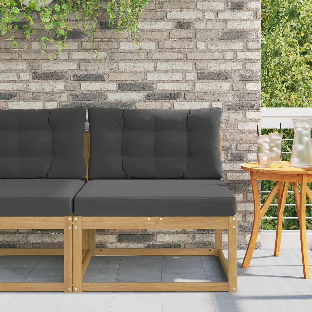 vidaXL Środkowa sofa ogrodowa Poliester Biały