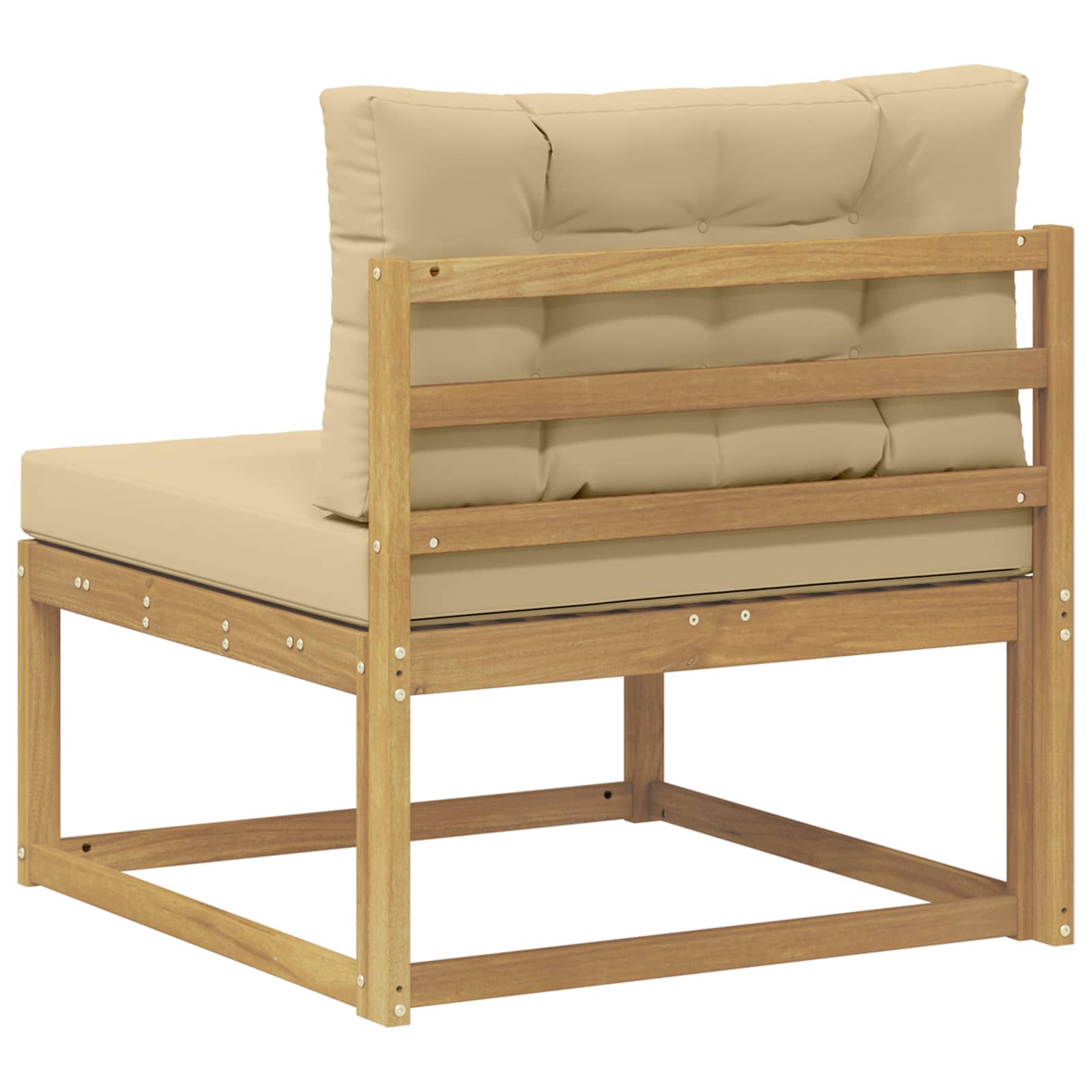 vidaXL Środkowa sofa ogrodowa Poliester Biały
