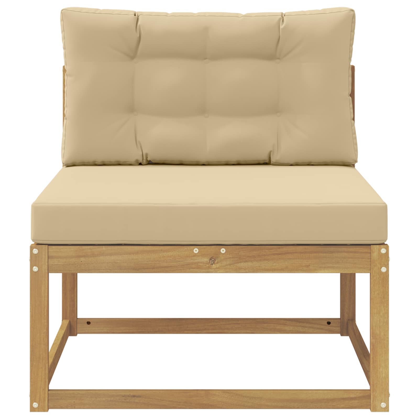 vidaXL Środkowa sofa ogrodowa Poliester Biały