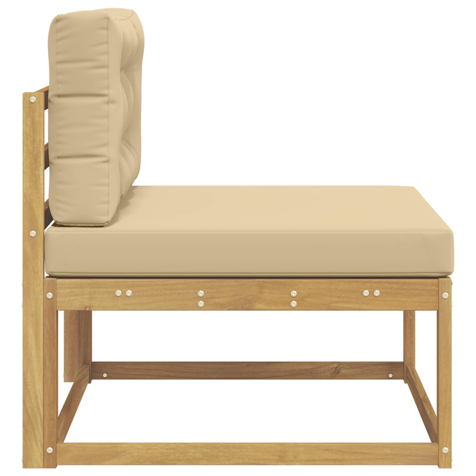 vidaXL Środkowa sofa ogrodowa Poliester Biały