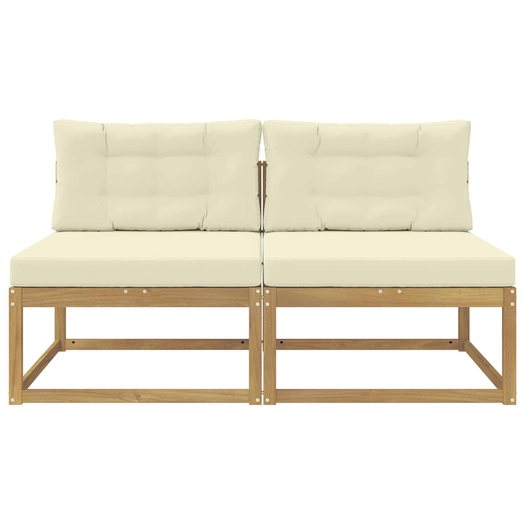 vidaXL 2 Sztuka Środkowa sofa ogrodowa Poliester Biały