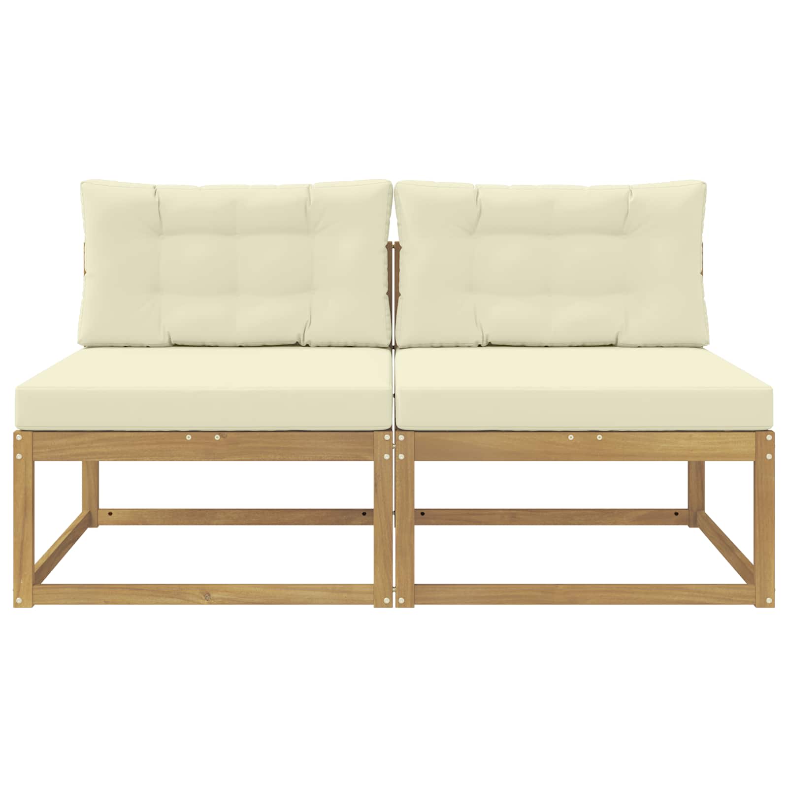 vidaXL 2 Sztuka Środkowa sofa ogrodowa Poliester Biały