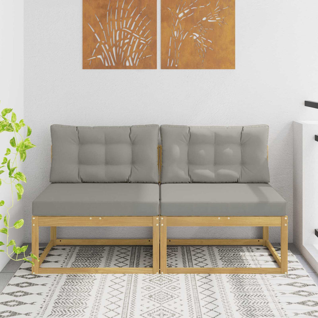 vidaXL 2 Sztuka Środkowa sofa ogrodowa Poliester Biały