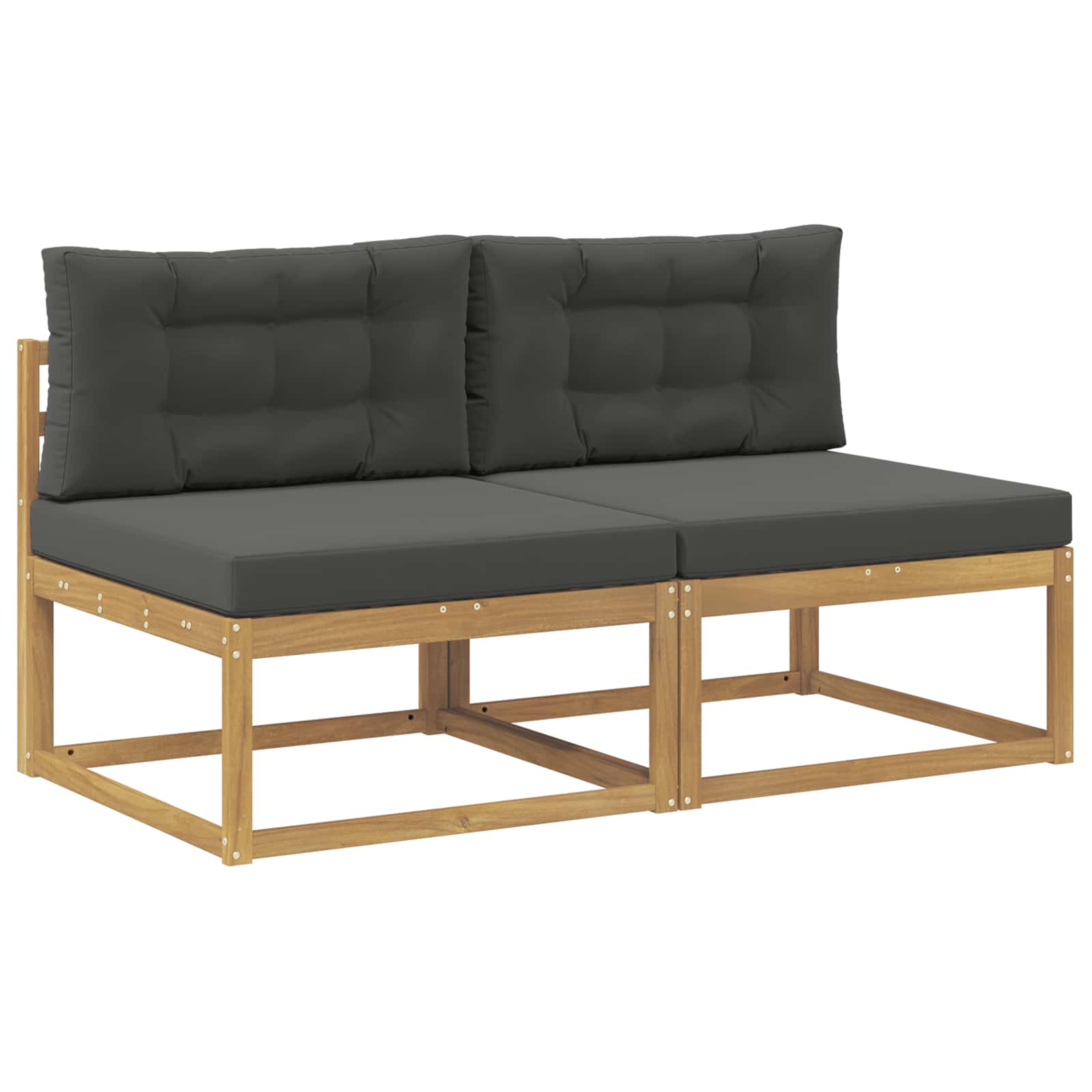 vidaXL 2 Sztuka Środkowa sofa ogrodowa Poliester Biały