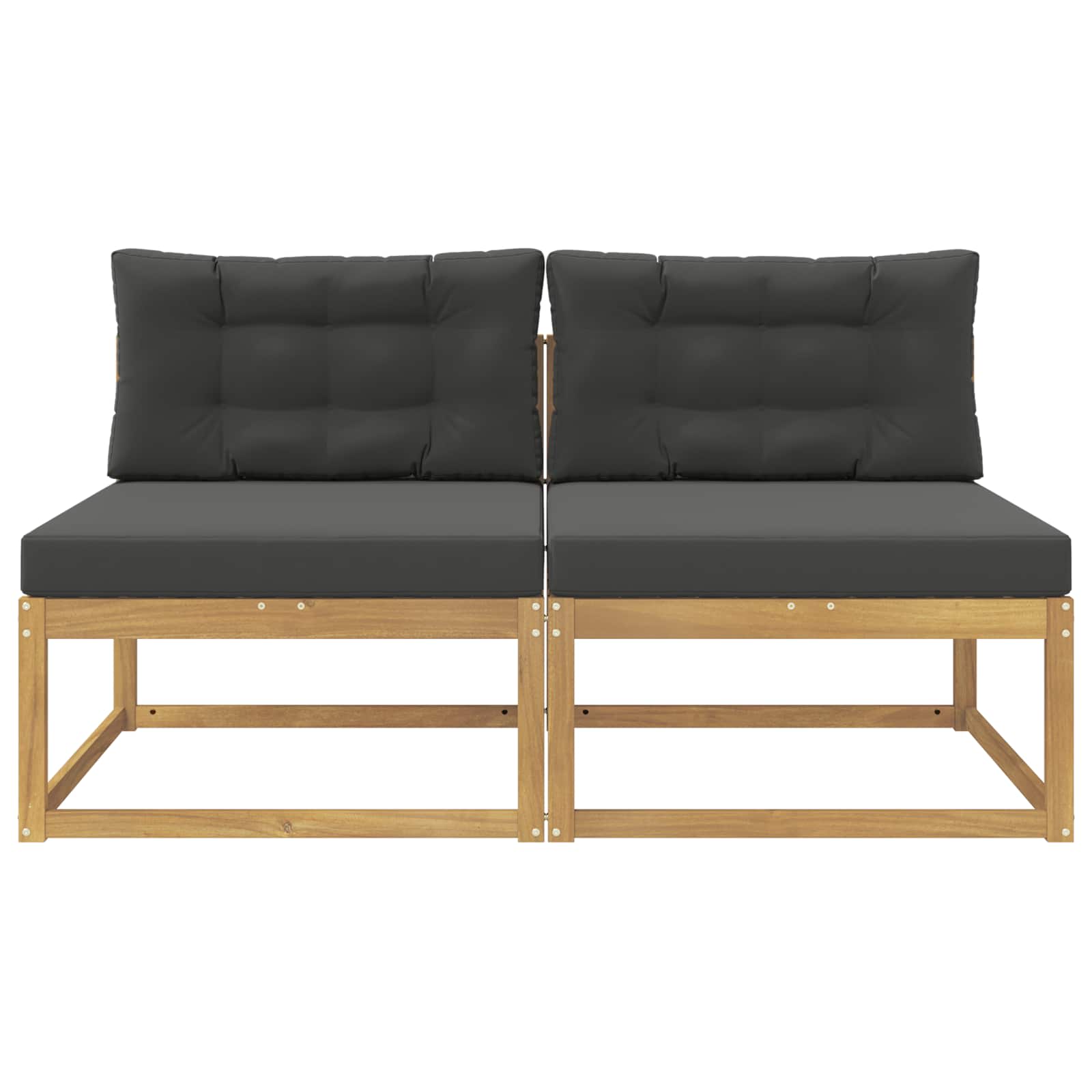 vidaXL 2 Sztuka Środkowa sofa ogrodowa Poliester Biały