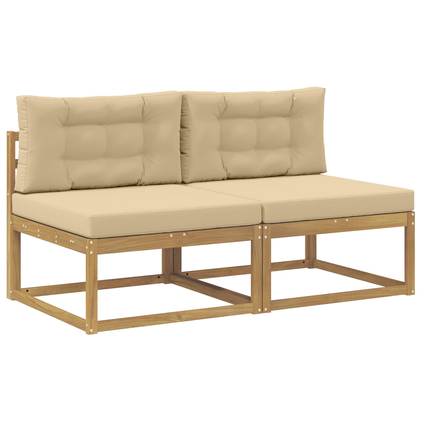 vidaXL 2 Sztuka Środkowa sofa ogrodowa Poliester Biały