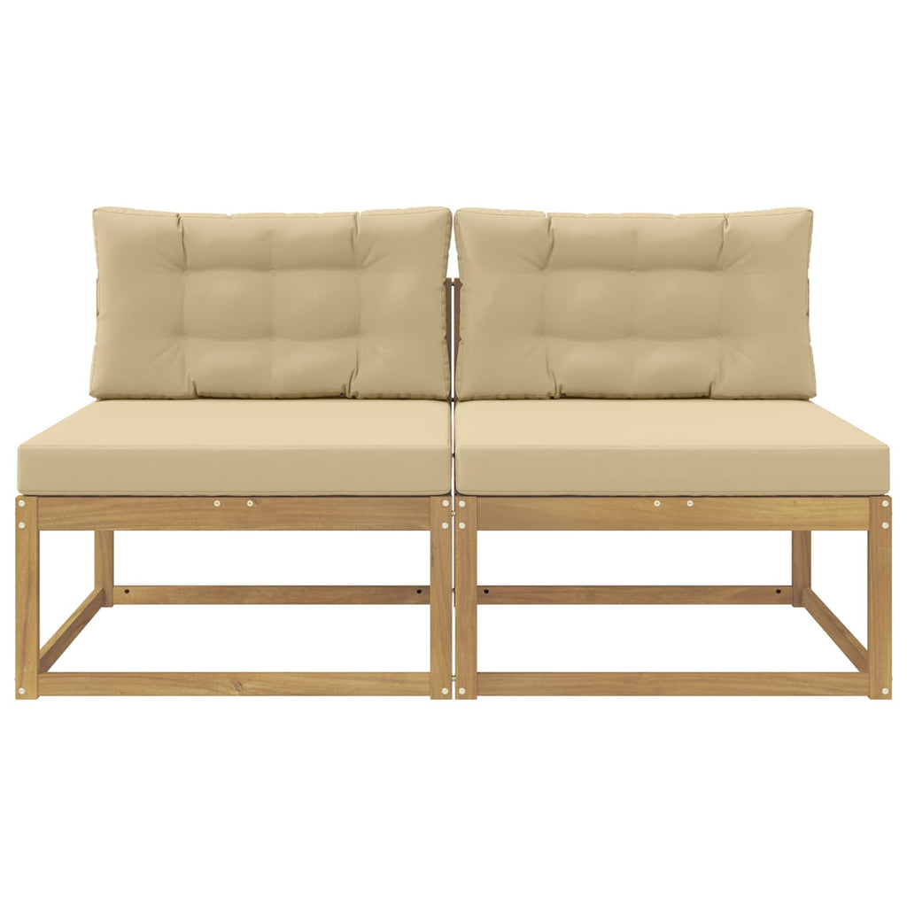 vidaXL 2 Sztuka Środkowa sofa ogrodowa Poliester Biały