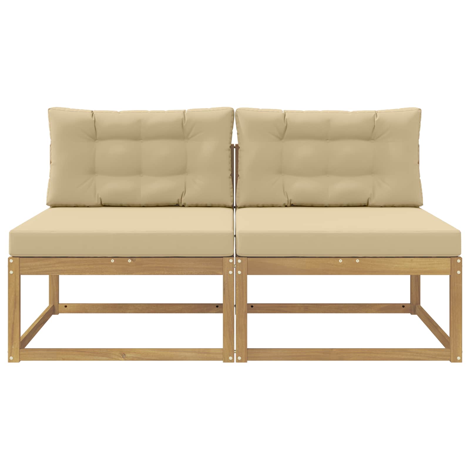 vidaXL 2 Sztuka Środkowa sofa ogrodowa Poliester Biały