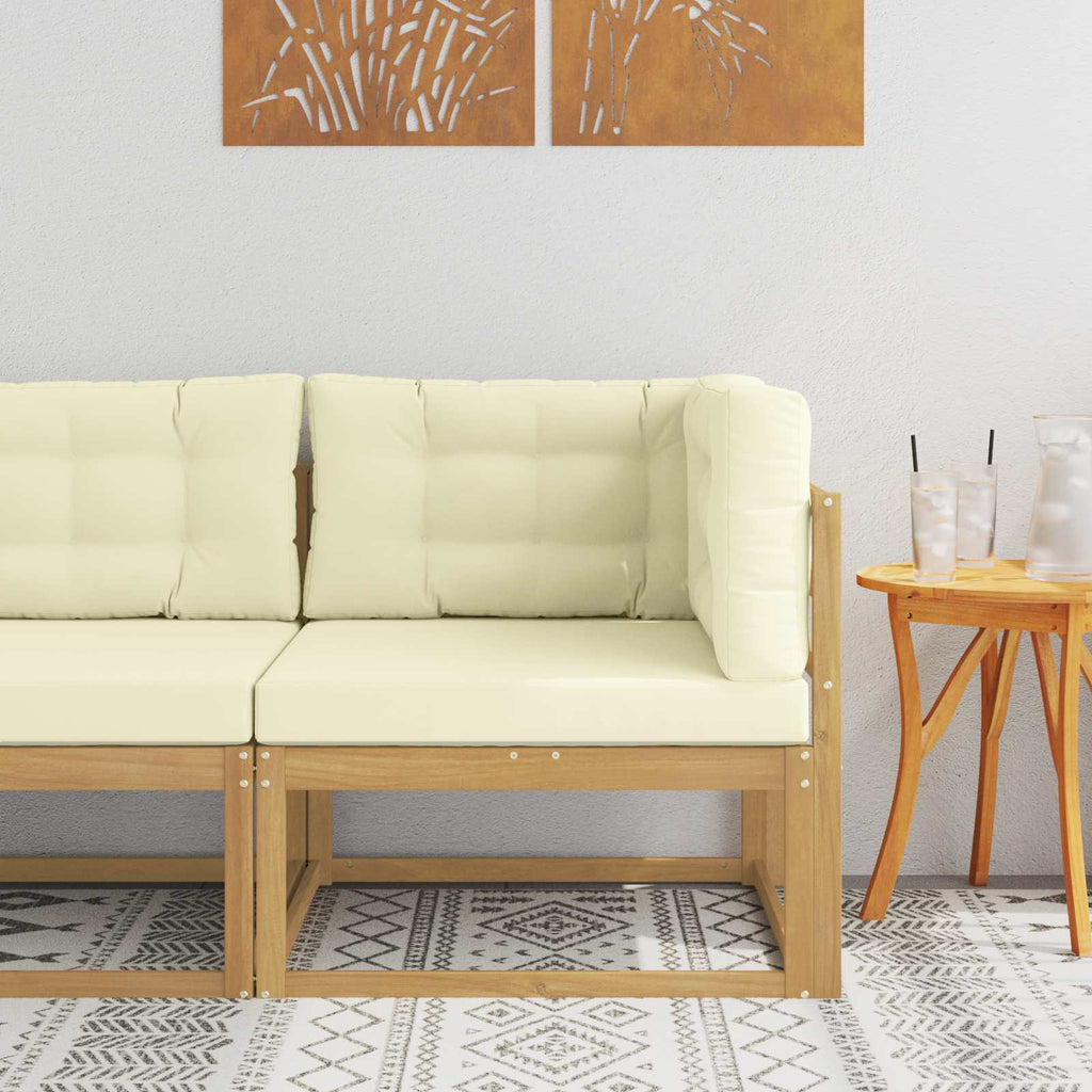 vidaXL Sofa narożna na zewnątrz Poliester Biały