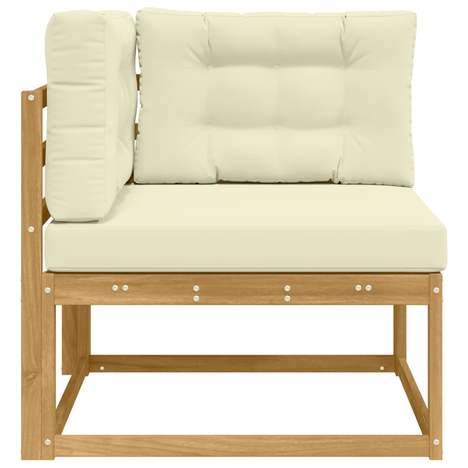 vidaXL Sofa narożna na zewnątrz Poliester Biały