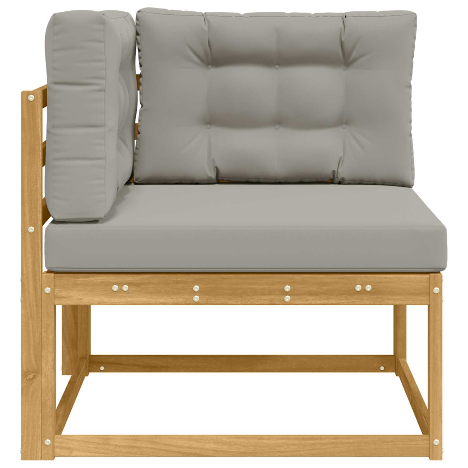 vidaXL Sofa narożna na zewnątrz Poliester Biały