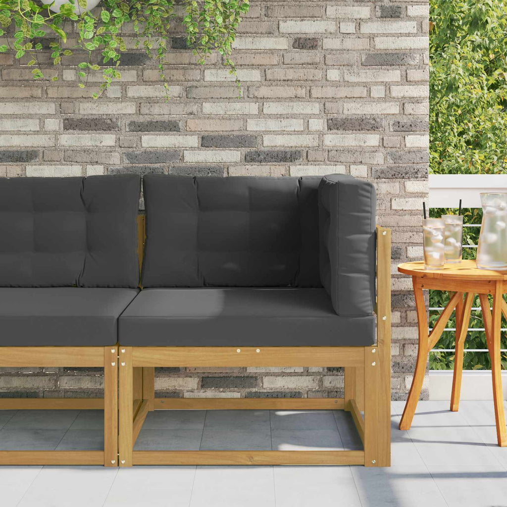 vidaXL Sofa narożna na zewnątrz Poliester Biały
