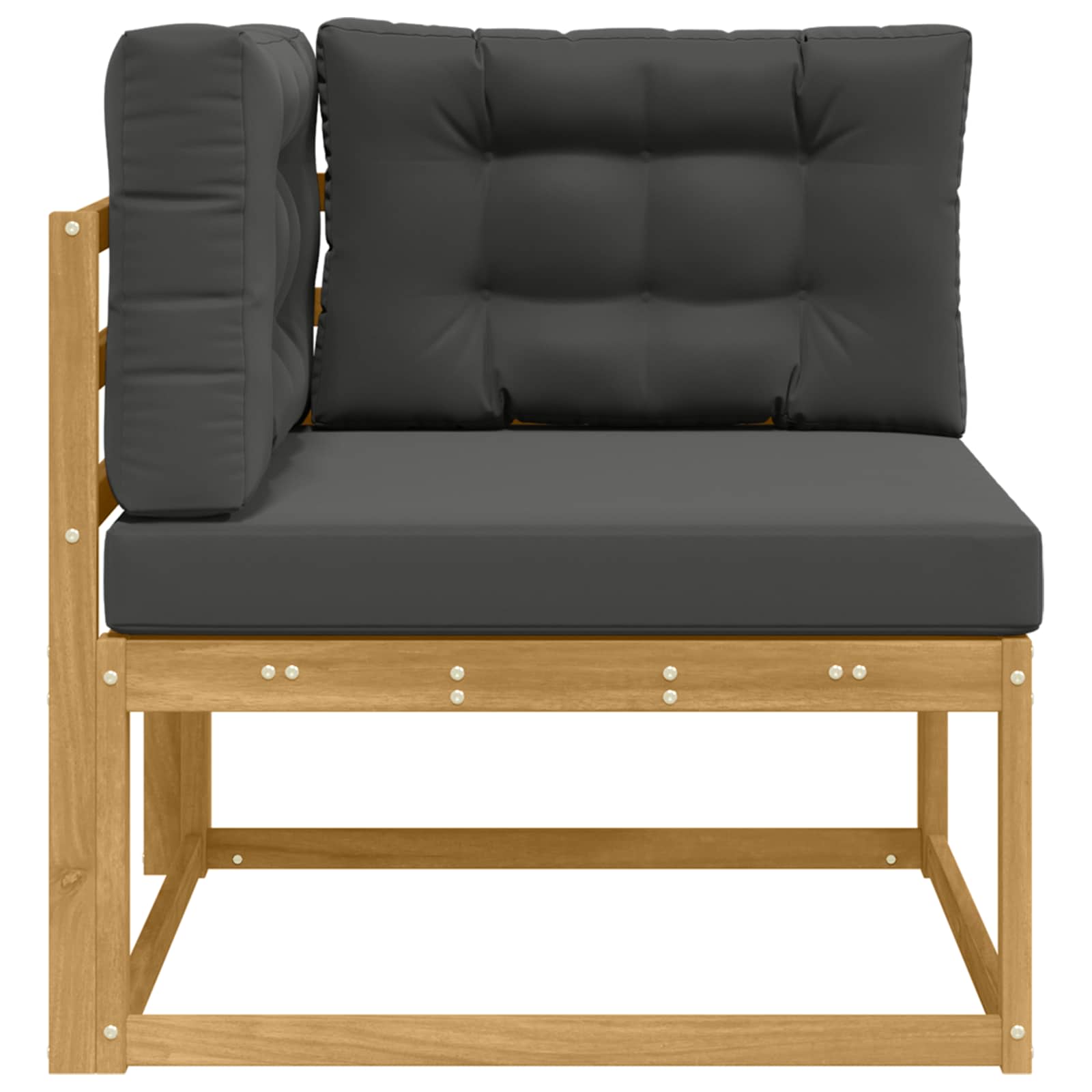 vidaXL Sofa narożna na zewnątrz Poliester Biały