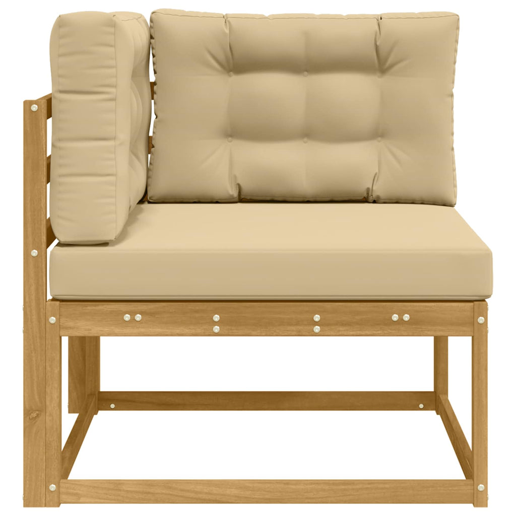 vidaXL Sofa narożna na zewnątrz Poliester Biały