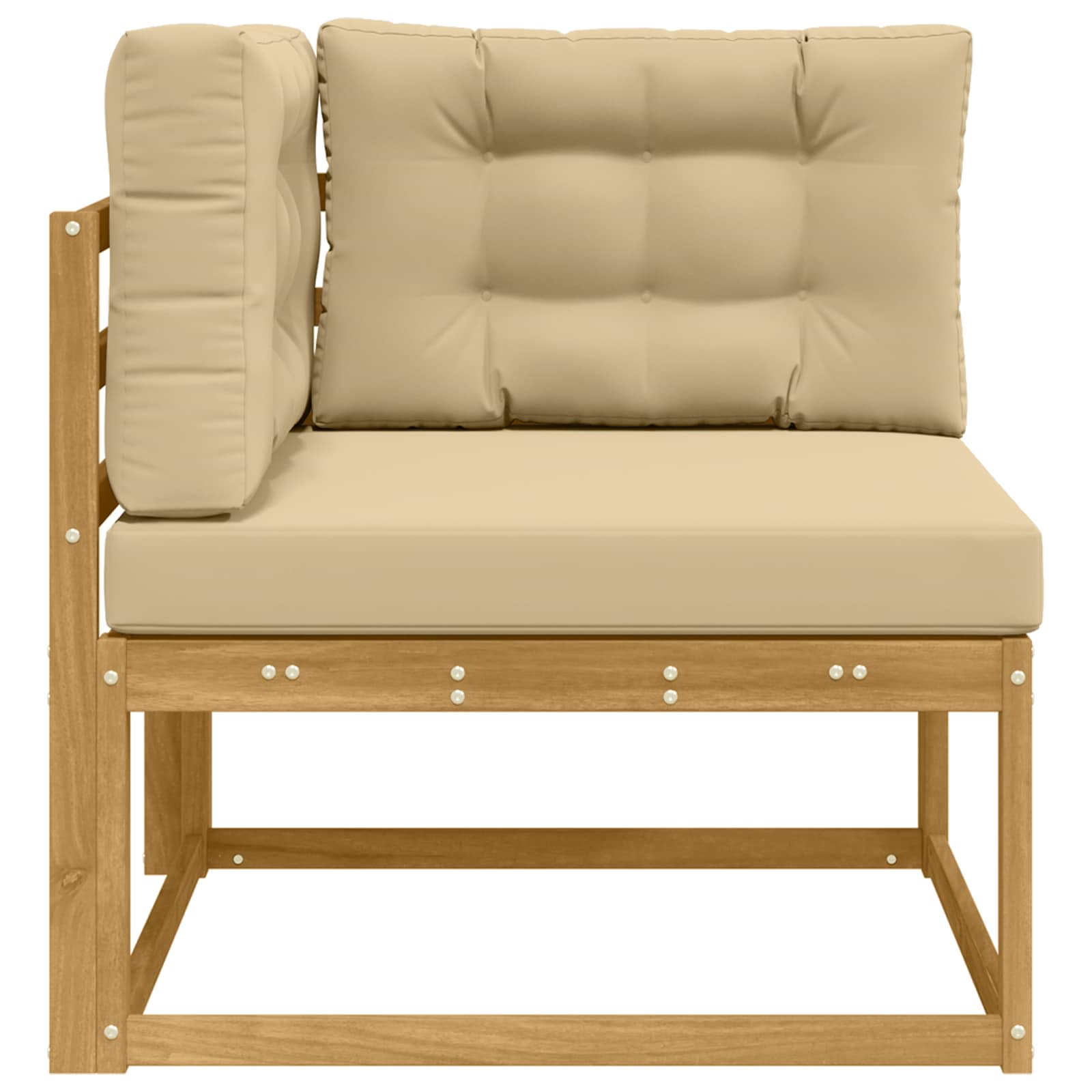 vidaXL Sofa narożna na zewnątrz Poliester Biały