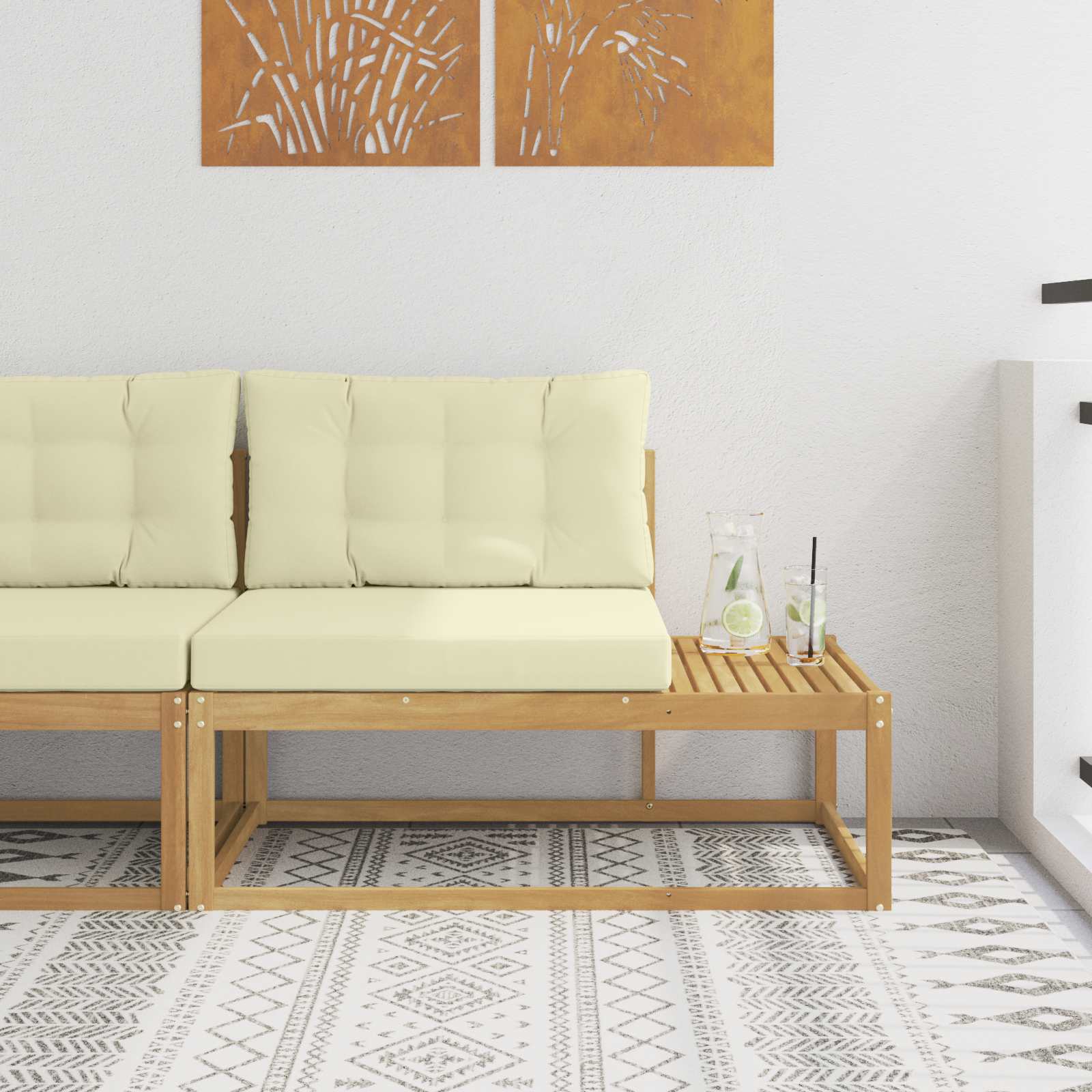 vidaXL Sofa końcowa na zewnątrz Biały 115 x 83 x 73 cm Poliester