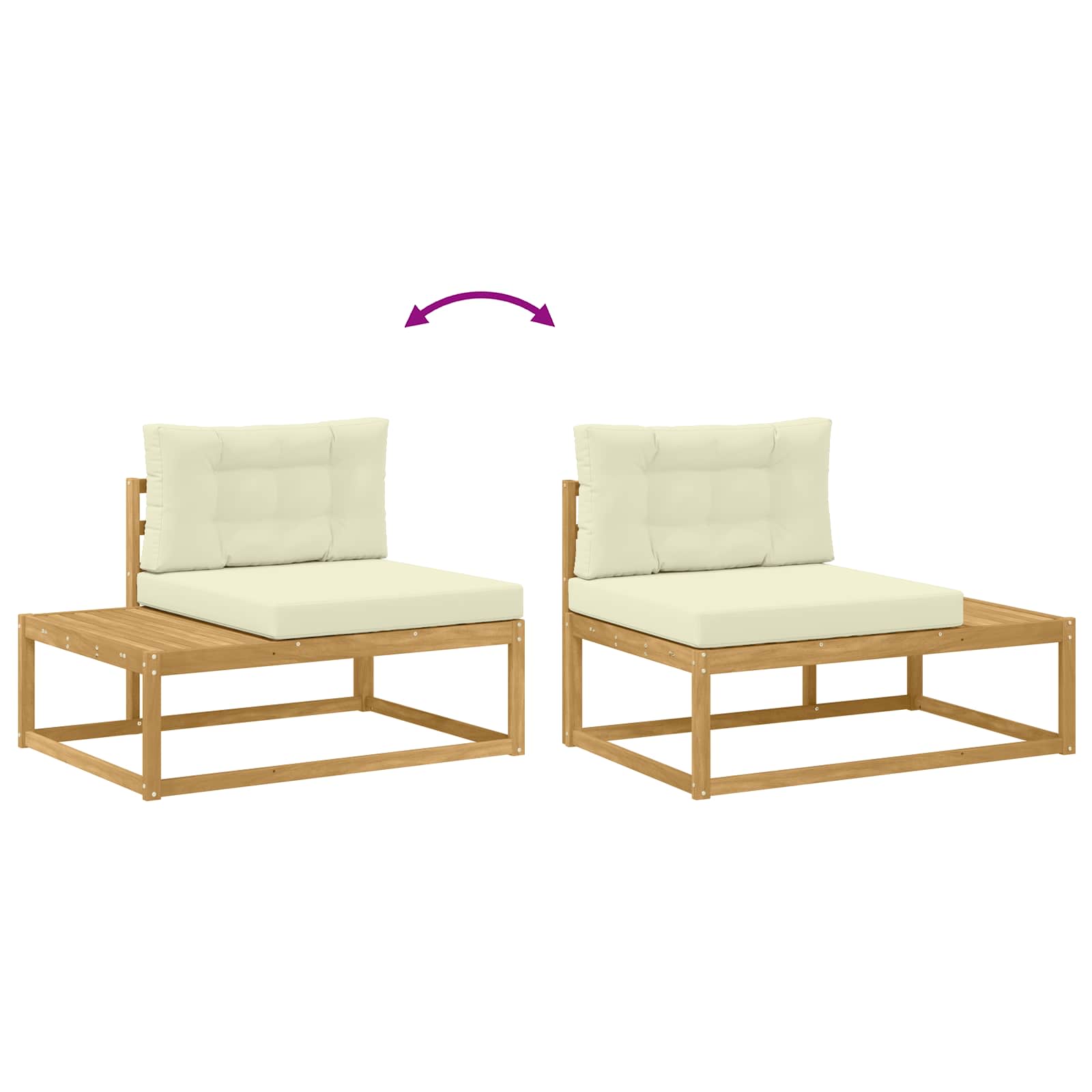 vidaXL Sofa końcowa na zewnątrz Biały 115 x 83 x 73 cm Poliester