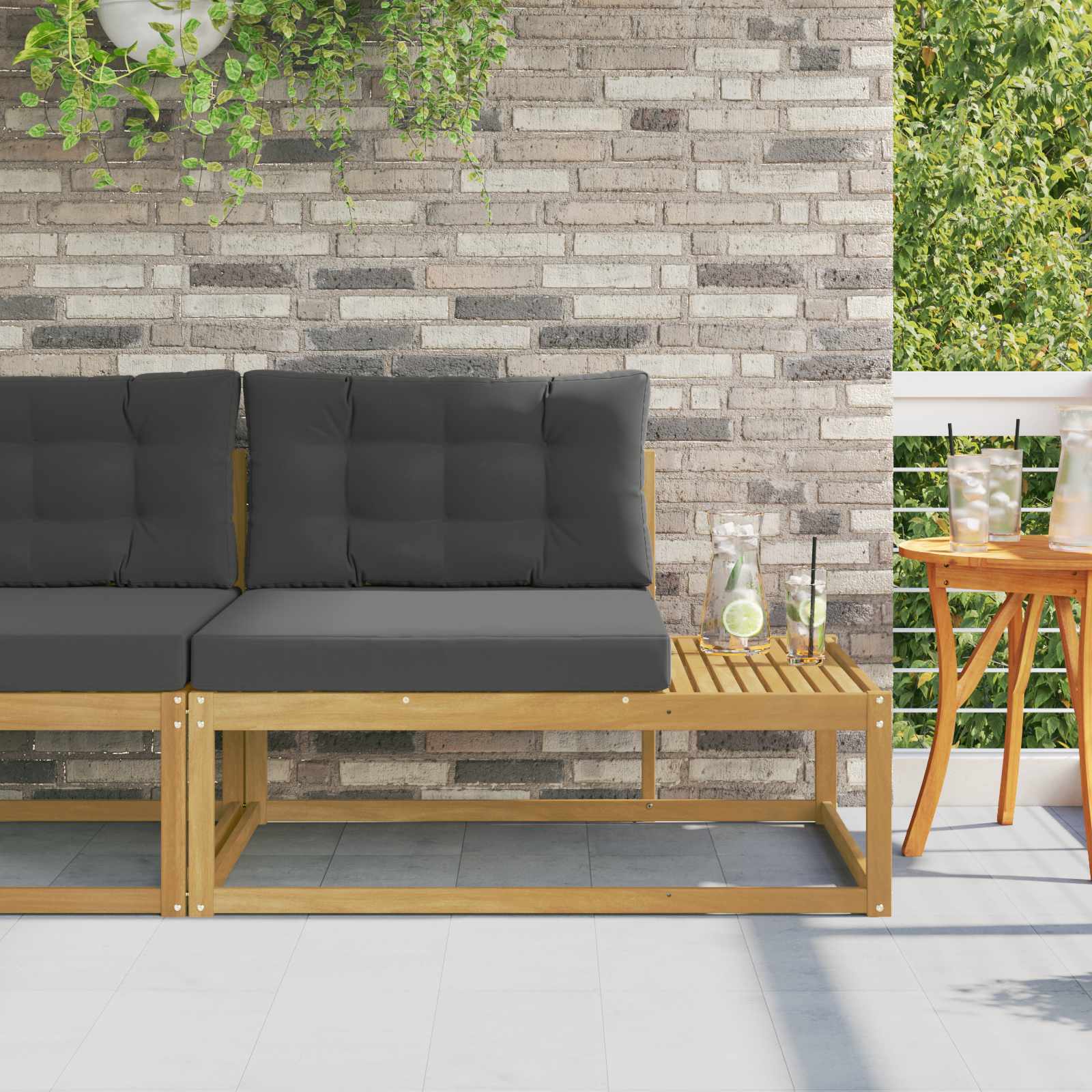vidaXL Sofa końcowa na zewnątrz Biały 115 x 83 x 73 cm Poliester