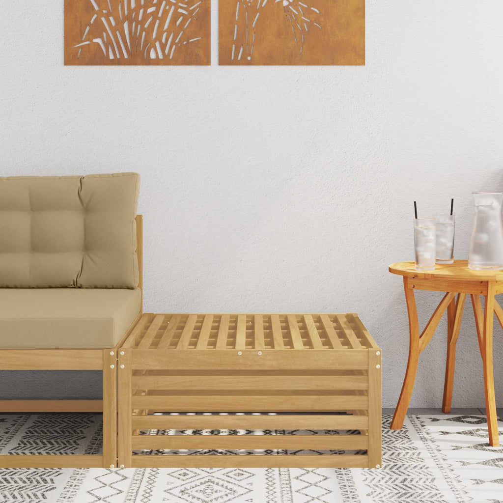 vidaXL Pufa na zewnątrz Lite Drewno Akacji Biały 79 x 79 x 37 cm