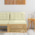 vidaXL Środkowa sofa ogrodowa Lite Drewno Akacji Biały 83 x 79 x 73 cm