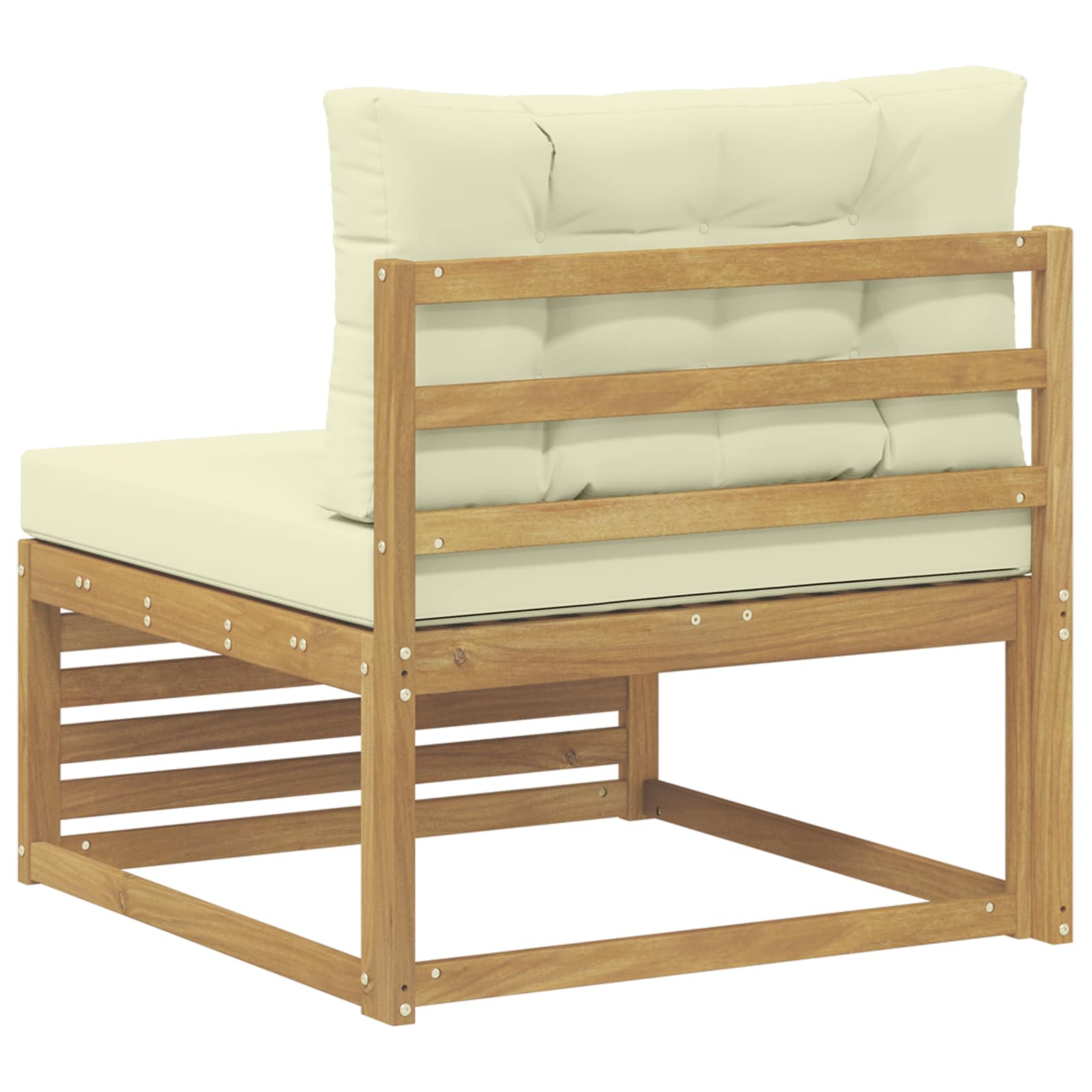 vidaXL Środkowa sofa ogrodowa Lite Drewno Akacji Biały 83 x 79 x 73 cm