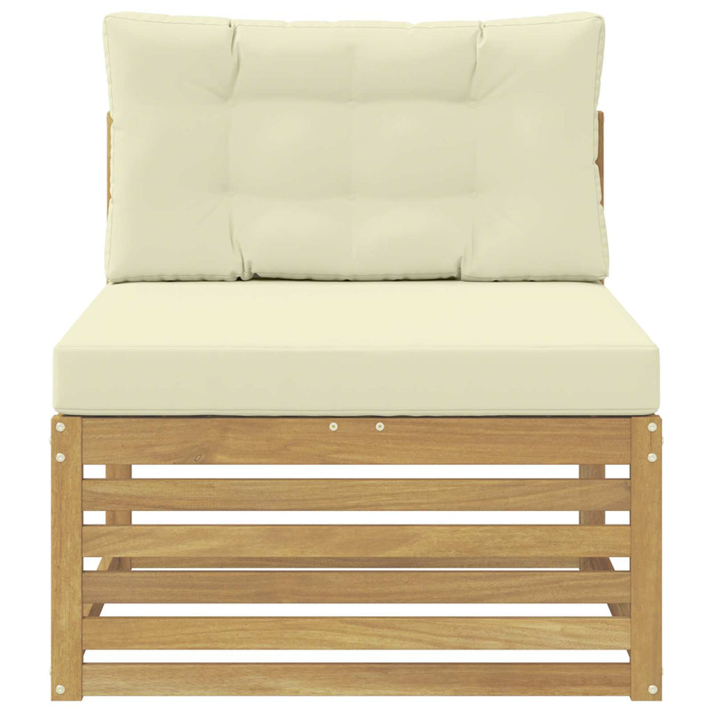 vidaXL Środkowa sofa ogrodowa Lite Drewno Akacji Biały 83 x 79 x 73 cm