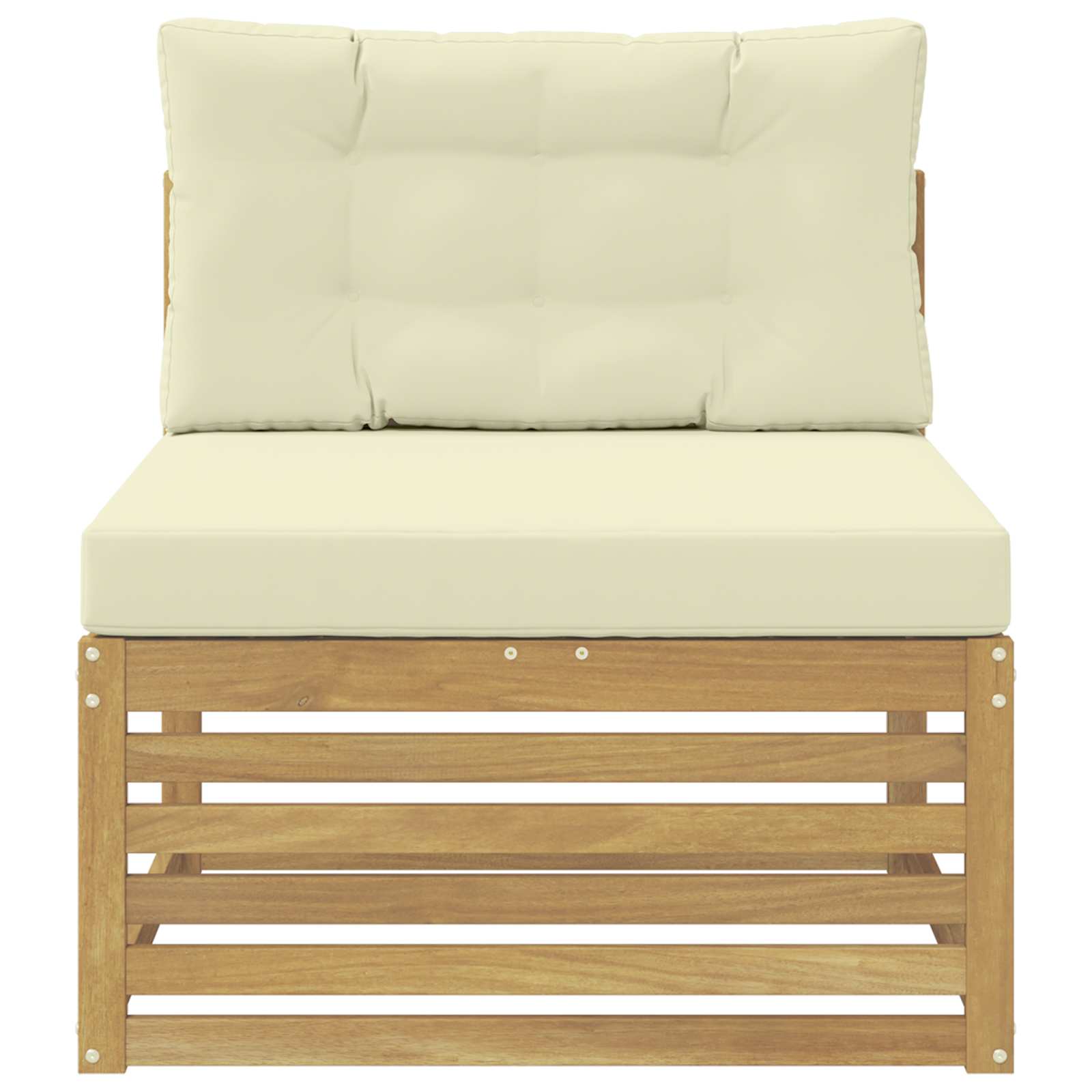 vidaXL Środkowa sofa ogrodowa Lite Drewno Akacji Biały 83 x 79 x 73 cm