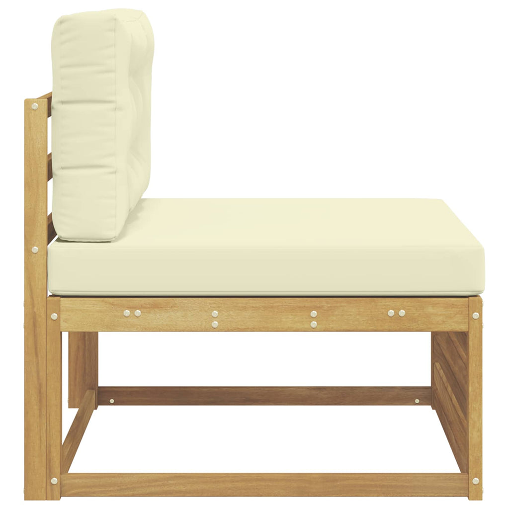 vidaXL Środkowa sofa ogrodowa Lite Drewno Akacji Biały 83 x 79 x 73 cm