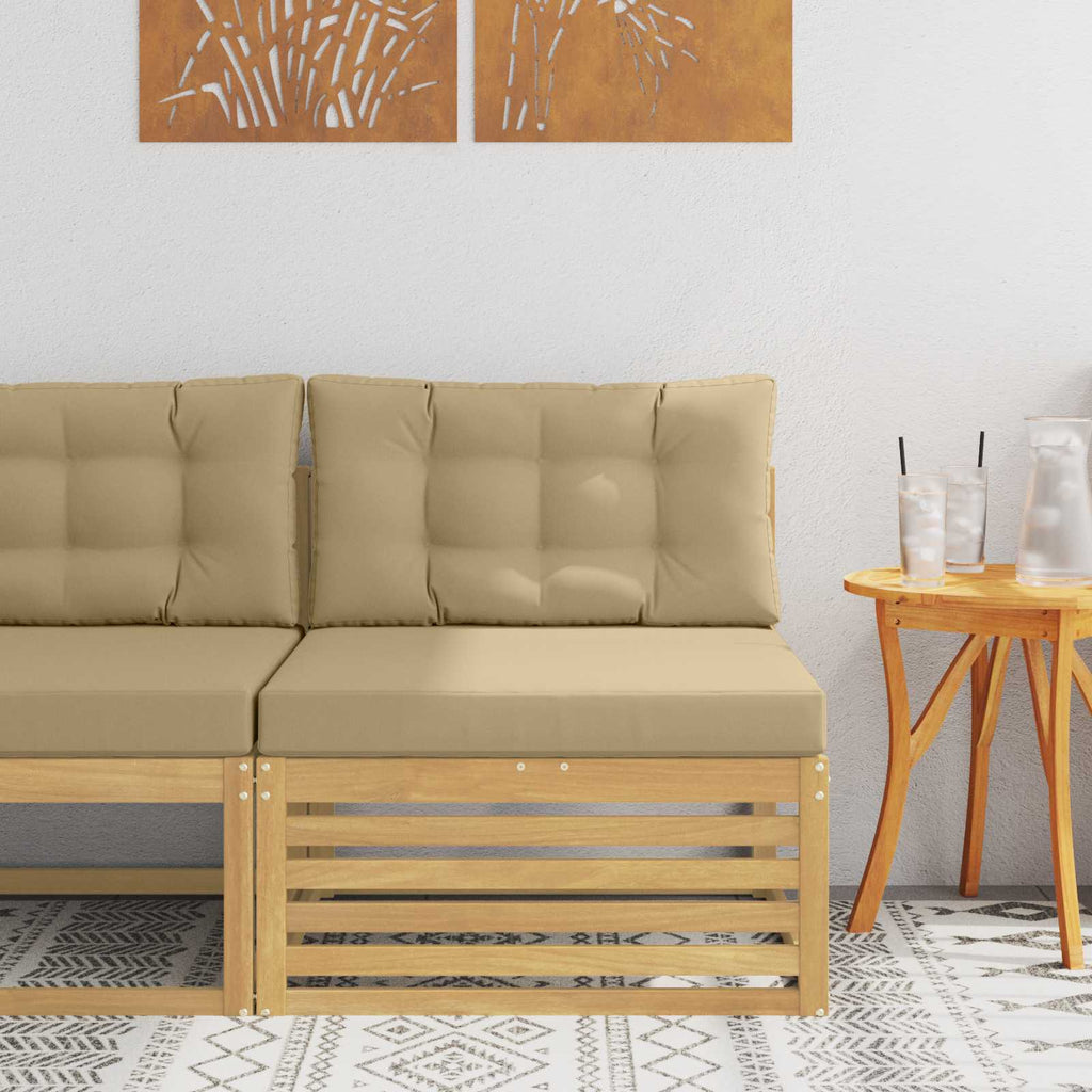 vidaXL Środkowa sofa ogrodowa Lite Drewno Akacji Biały