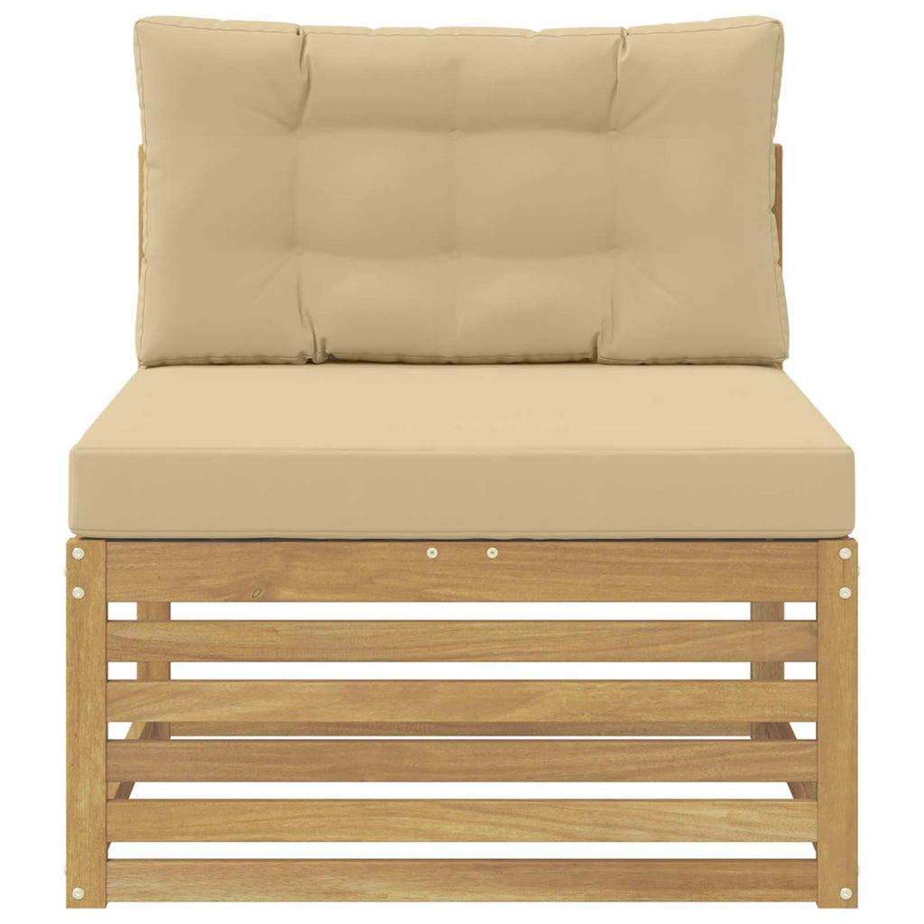 vidaXL Środkowa sofa ogrodowa Lite Drewno Akacji Biały