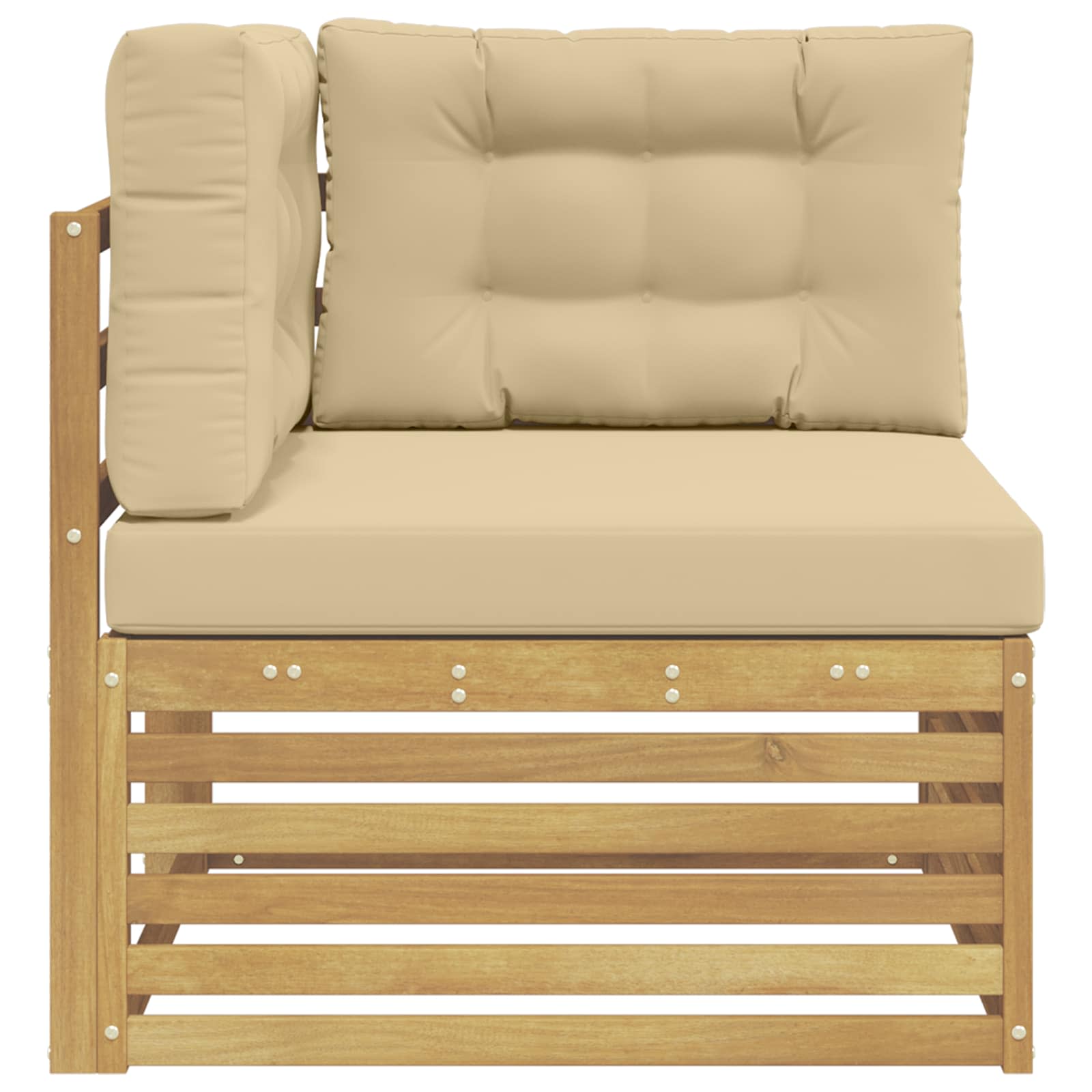 vidaXL Sofa narożna na zewnątrz Lite Drewno Akacji Biały