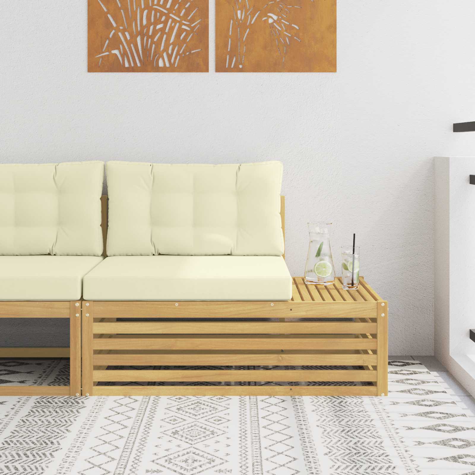 vidaXL Sofa końcowa na zewnątrz z poduszką Biały 115 x 83 x 73 cm