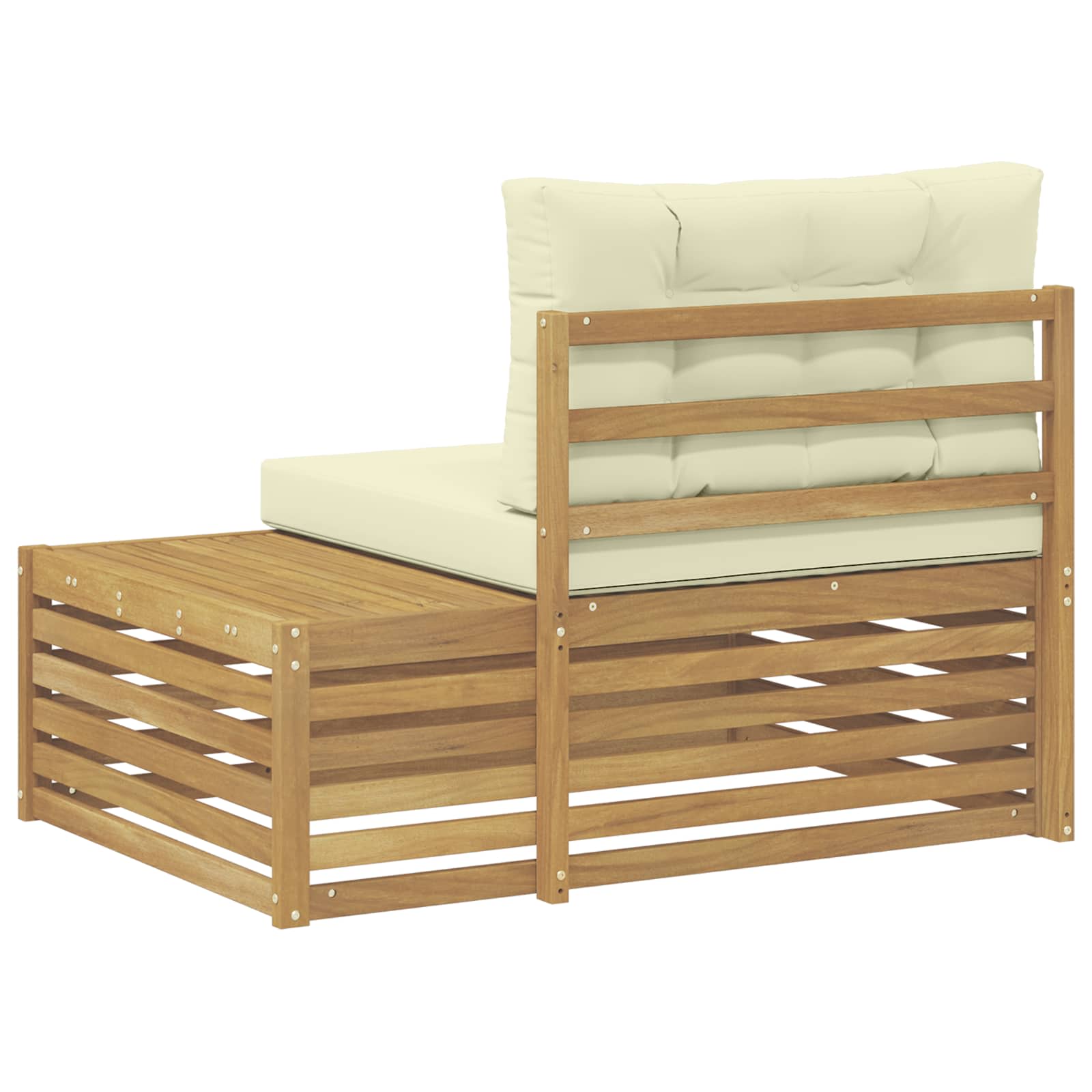vidaXL Sofa końcowa na zewnątrz z poduszką Biały 115 x 83 x 73 cm