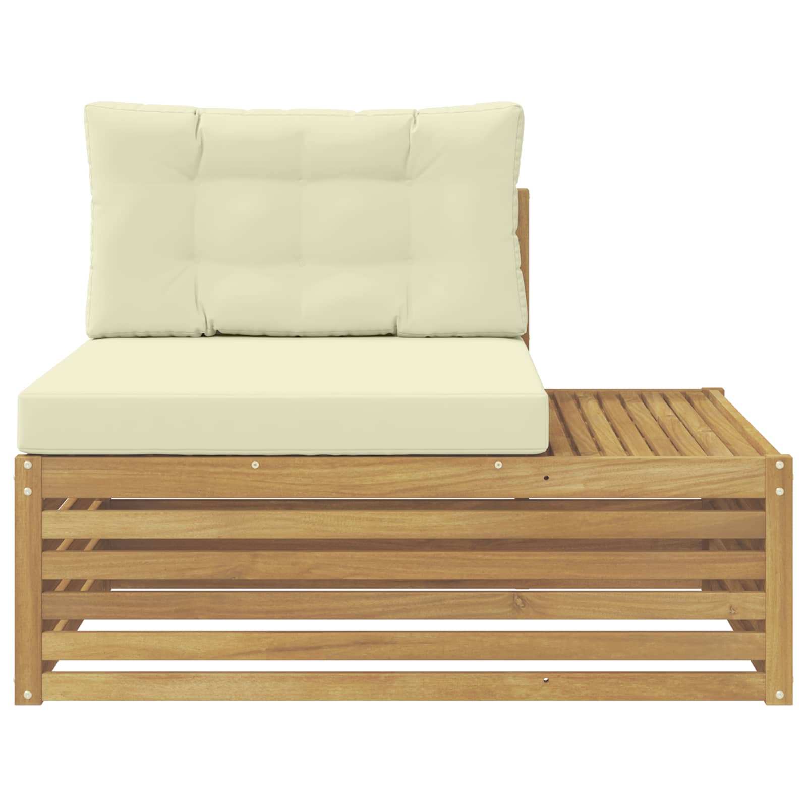 vidaXL Sofa końcowa na zewnątrz z poduszką Biały 115 x 83 x 73 cm