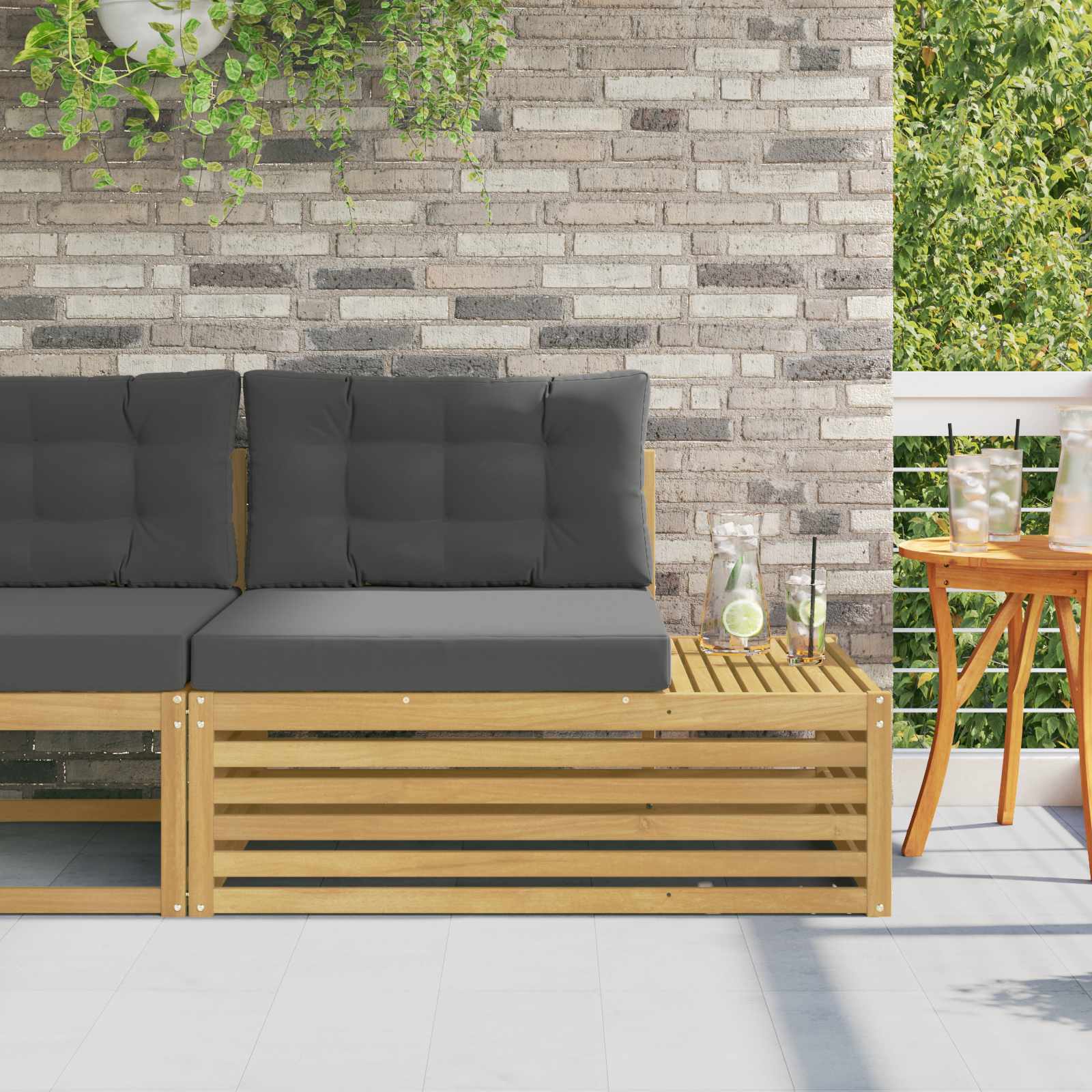 vidaXL Sofa końcowa na zewnątrz z poduszką Biały 115 x 83 x 73 cm