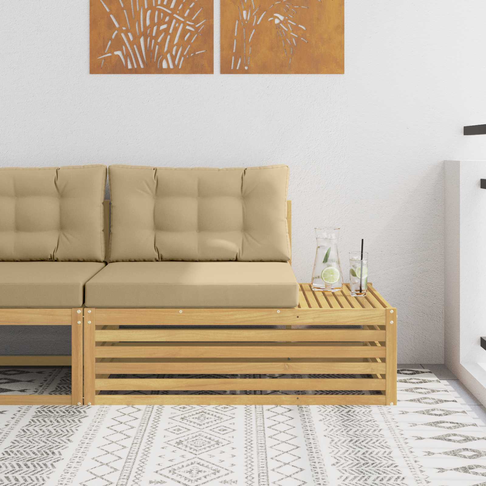 vidaXL Sofa końcowa na zewnątrz z poduszką Biały 115 x 83 x 73 cm