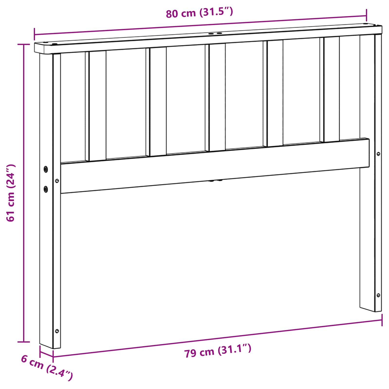 vidaXL Moduł podłokietników 2 pcs Biały 80 x 6 x 61 cm