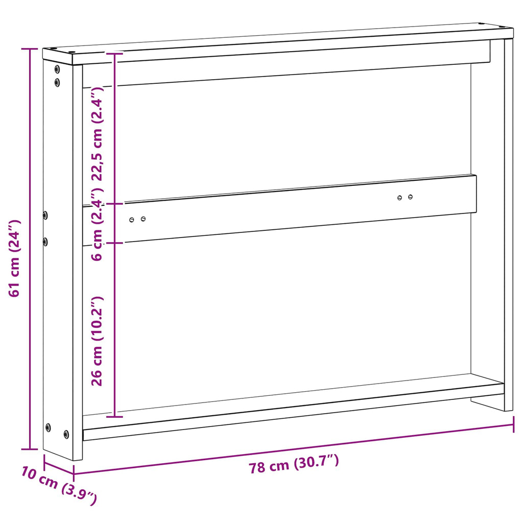 vidaXL Moduł podłokietników 2 pcs Biały 78,5 x 10 x 61 cm