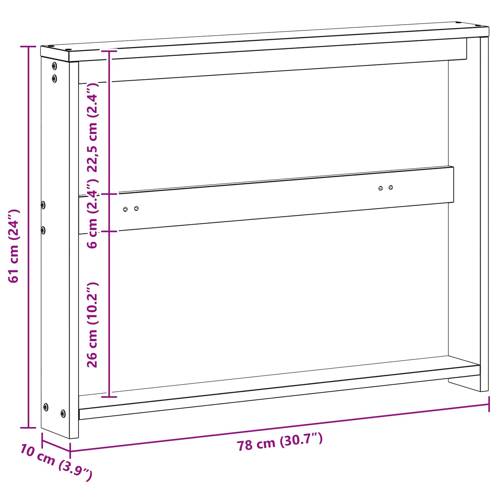 vidaXL Moduł podłokietników 2 pcs Biały 78,5 x 10 x 61 cm