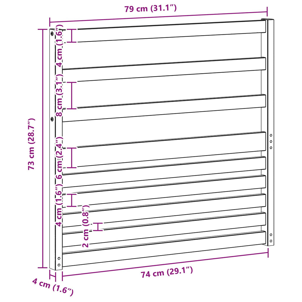 vidaXL Moduł podłokietników 2 pcs Biały 79 x 4 x 73 cm