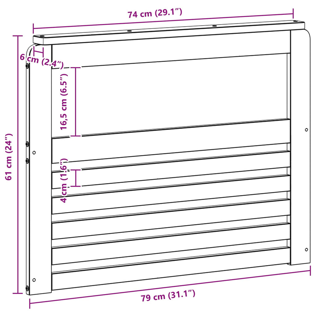 vidaXL Moduł podłokietników 2 pcs Biały 79 x 6 x 61 cm