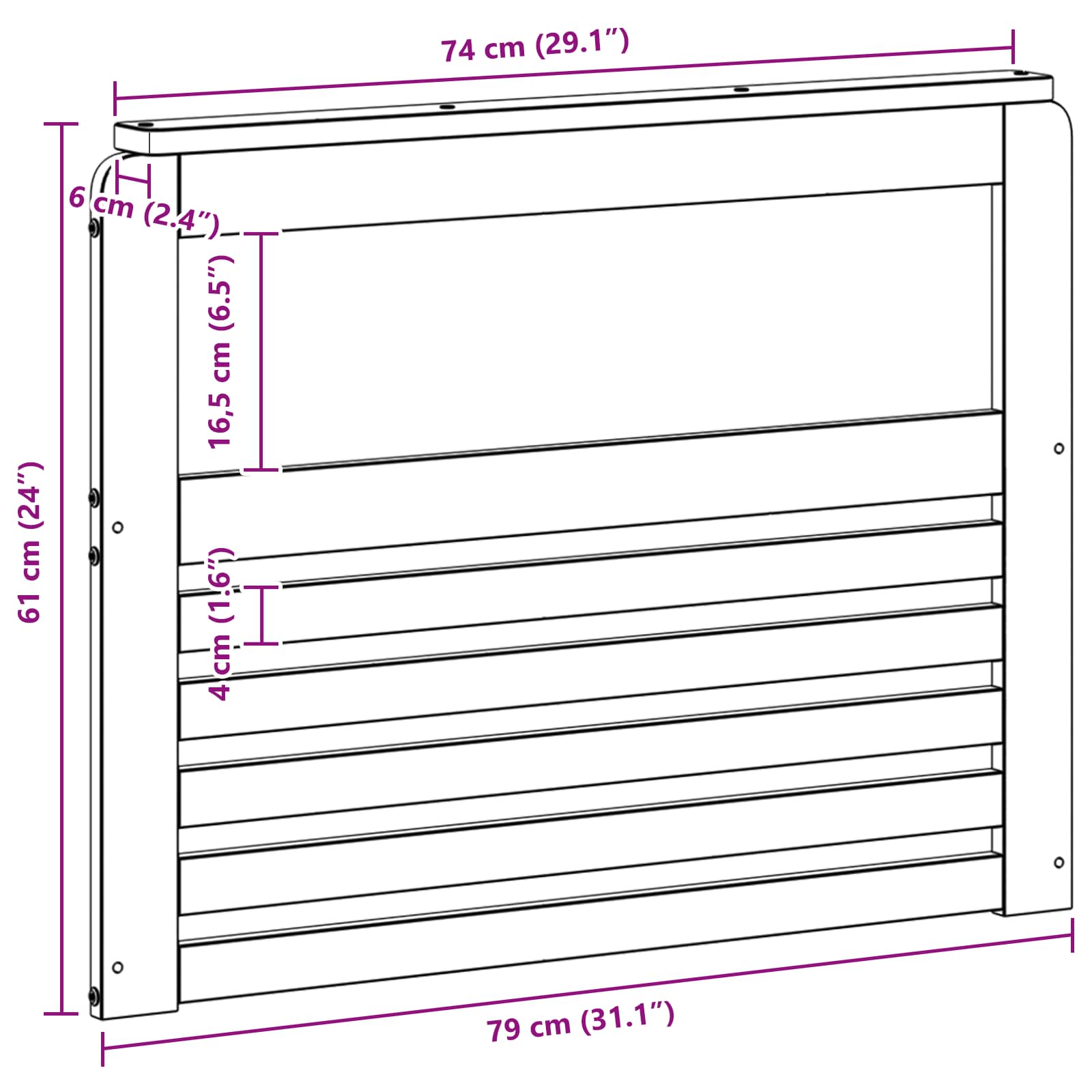 vidaXL Moduł podłokietników 2 pcs Biały 79 x 6 x 61 cm