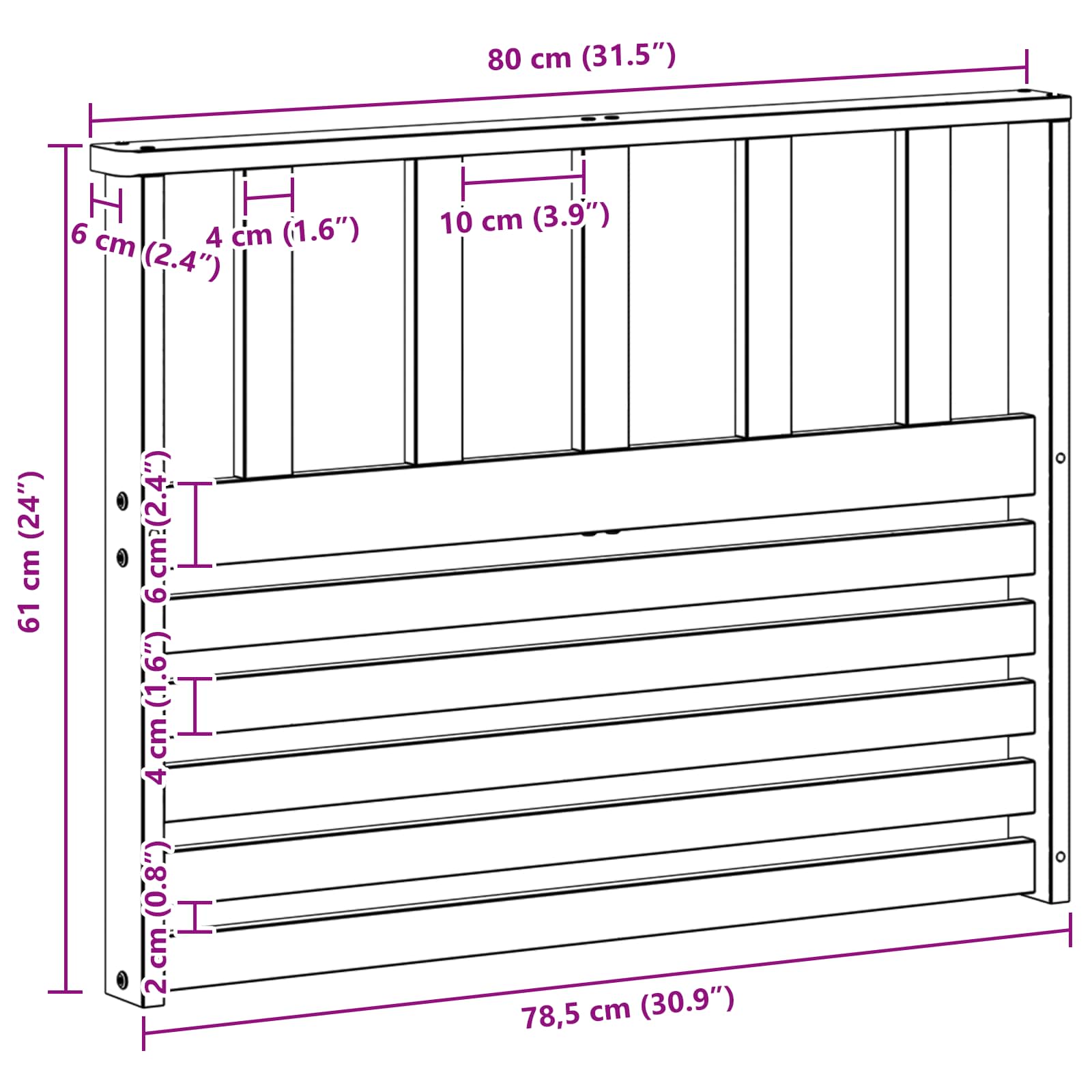 vidaXL Moduł podłokietników 2 pcs Biały 80 x 6 x 61 cm