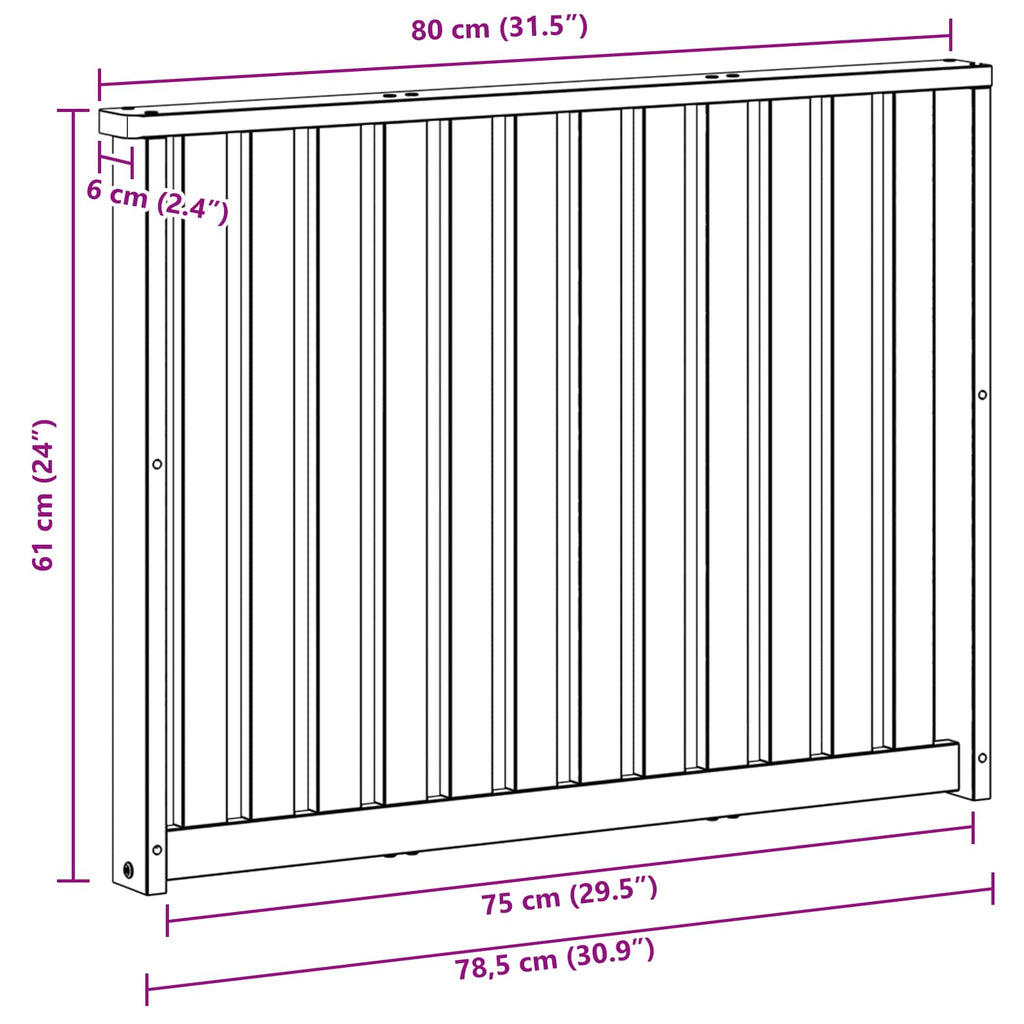 vidaXL Moduł podłokietników 2 pcs Biały 80 x 6 x 61 cm
