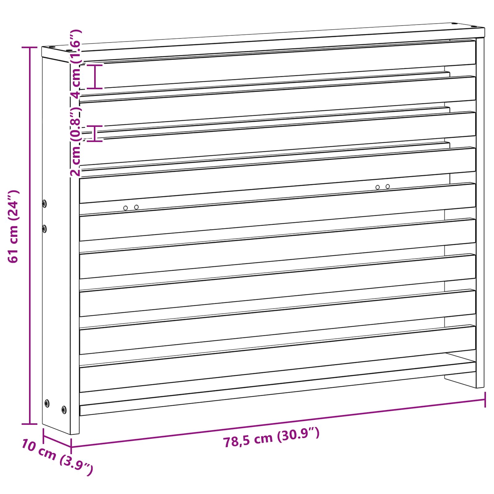 vidaXL Moduł podłokietników 2 pcs Biały 78,5 x 10 x 61 cm