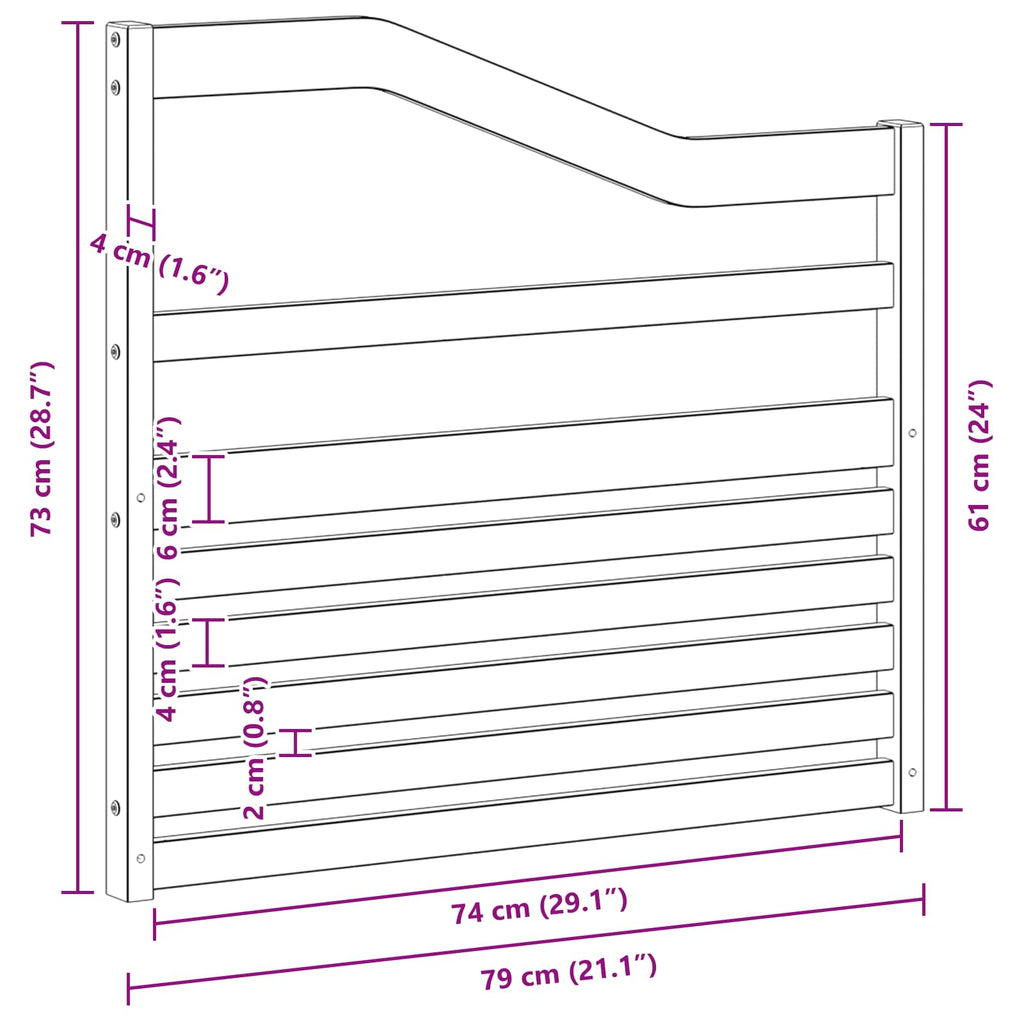 vidaXL Moduł podłokietników 2 pcs Biały 79 x 4 x 73 cm