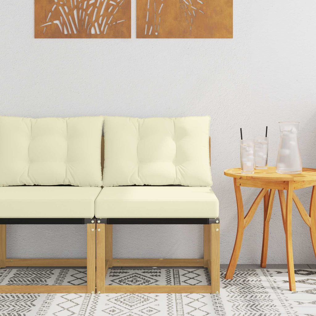 vidaXL Środkowa sofa ogrodowa Lite drewno akacjowe i tkanina tekstylna