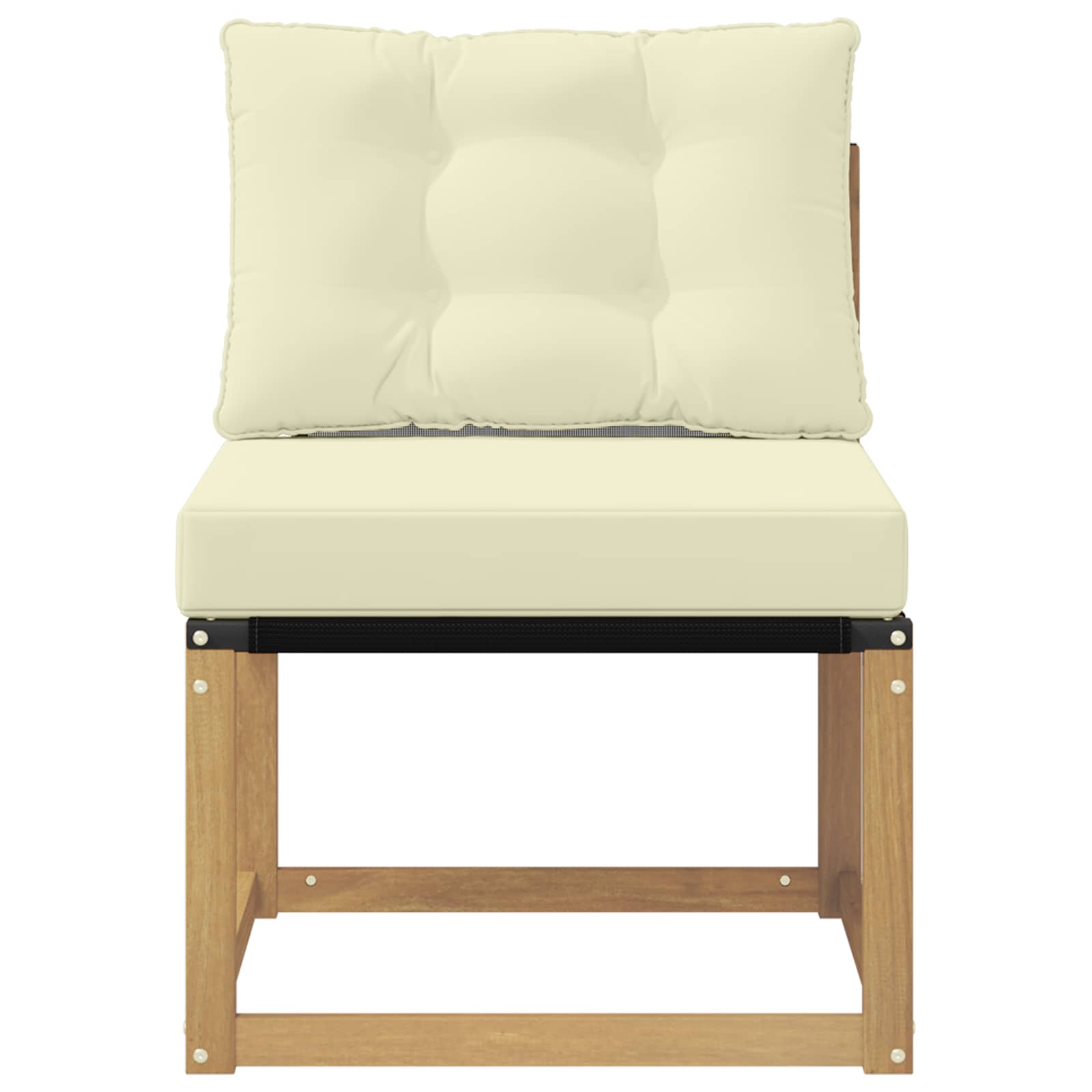vidaXL Środkowa sofa ogrodowa Lite drewno akacjowe i tkanina tekstylna