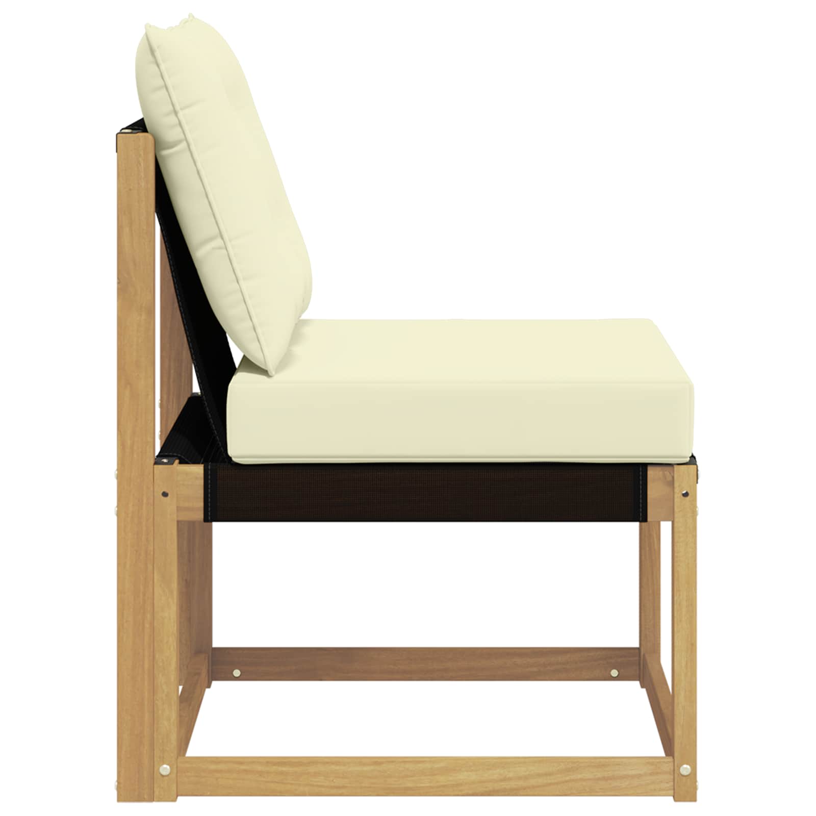 vidaXL Środkowa sofa ogrodowa Lite drewno akacjowe i tkanina tekstylna